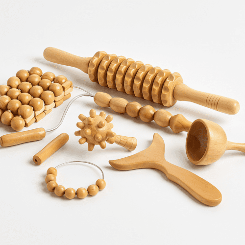 Kit de madérothérapie en bois Ezero – Drainage lymphatique et anti-cellulite naturel